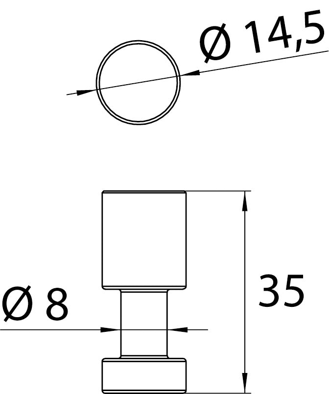 Noir & Neige – Wand-Handtuchhaken Schwarz | Ø 14,5 mm x 35 mm