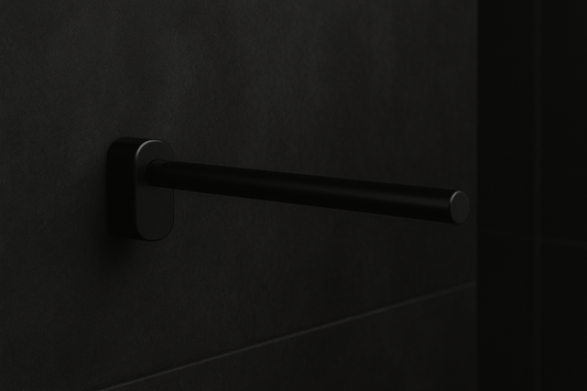 Noir et Neige – Handtuchhalter Schwarz | Offene Wandhalterung 43 cm