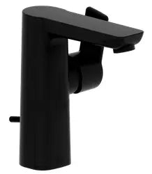Cara D Black Einhebel-Waschtischmischer, mit Ablaufgarnitur, AuslauflÃ¤nge 125 mm, Hebel seitlich, matt schwarz