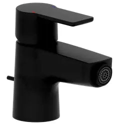 Cara D Black Einhebel-Bidetmischer, mit Ablaufgarnitur, Ausladung 100 mm, matt schwarz